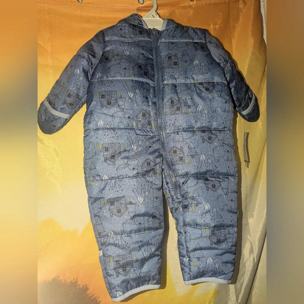 CARTER'S Printed Fleece Lined Hooded Snowsuit 6 M NWT